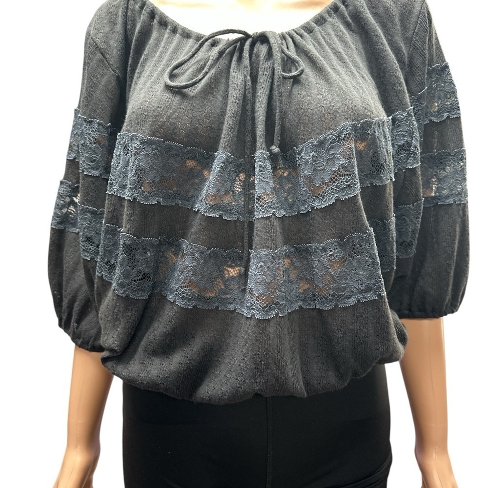Free People - EC - Black Lace Blouse